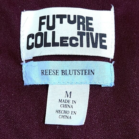 Future Collective Faux Leather Cropped Bustier Top Burgundy Wine Women's Medium - Picture 8 of 12
